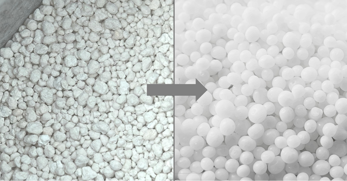 appearance improvement after using longguang's hogh-tower granulation production line